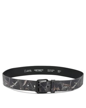 Carhartt "Camo Feather Tree" Leather Belt - Black