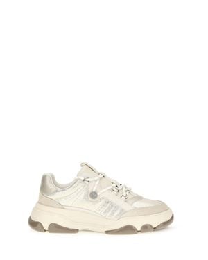 Pinko Athena Leather Sneakers Platinum - White