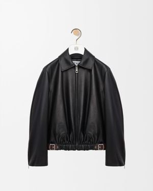 Loewe Belted Leather Jacket - Black