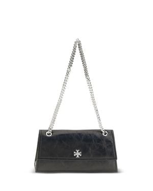 Tory Burch Kira Suede Shoulder Bag - White