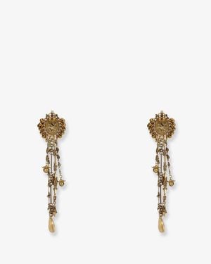 Dries Van Noten Brass Earrings - White