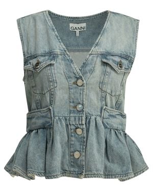 Ganni Denim Vest Light - Blue