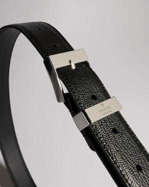 Gucci Belt With Squared Buckle - Black