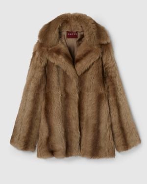 Gucci Degradé Shearling Coat - Brown