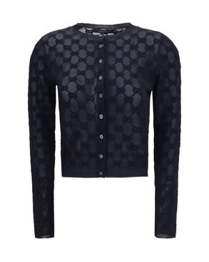Gucci Gg All-Over Viscose Crepe Cardigan - Blue