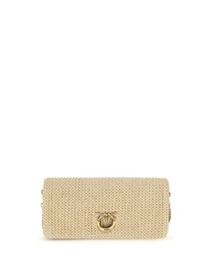 Pinko Shoulder Bag Love Bag Click Raffia - Natural