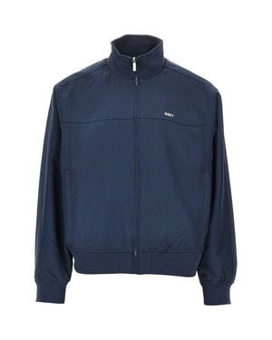 Obey Logo Embroidery Tailored Track Jacket - Blue