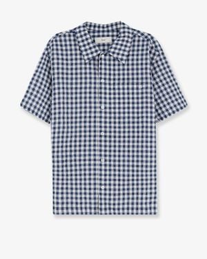DUNST Shirt Cotton-Blend Check - Blue