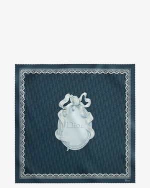Dior Dior Dior Medaillon 70 Squared Silk Foulard - Blue