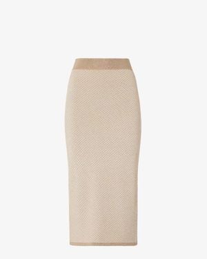 Fendi Ff Silk And Cashmere Skirt - Natural