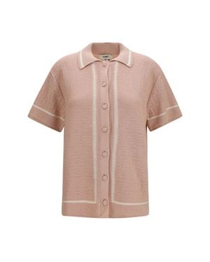 Fendi Ff All-Over Crochet Shirt - Pink