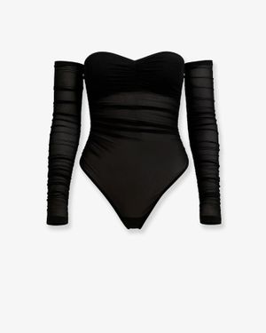 Amazuìn Oriane Tulle Body Top - Black