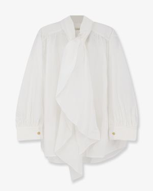 LAMRONS Shirt With Knot Detail Cotton - White