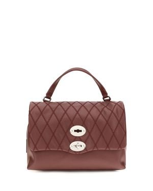 Zanellato Postina Tramè Leather Top Handle Bag - Purple