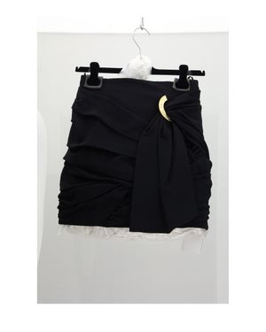 Celine Draped Mini Skirt - Black