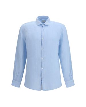 Brooksfield Linen Shirt Cielo - Blue