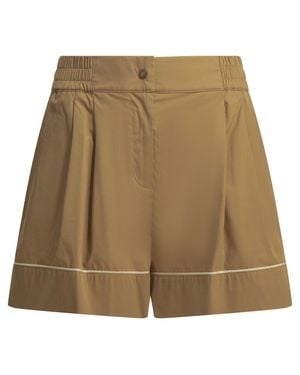 Moncler Utility Shorts With Reverse Logo - Natural