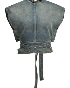 Alaïa Casual Denim Top - Grey