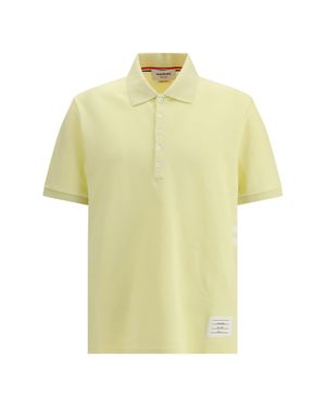 Thom Browne Polo Shirt Whit Iconic Bands - Yellow