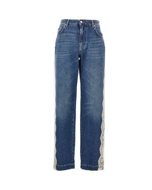 Zimmermann 'Carousel' Linen And Silk Trousers - Blue