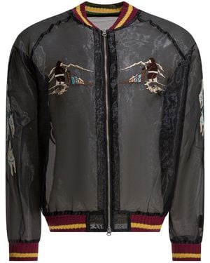 Kapital Sheer Pearl Mosquito Guard Bomber Jacket - Black