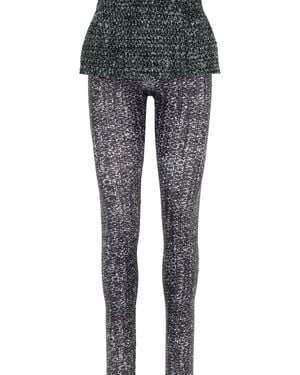 DIESEL Two-Tone Polyester Blend Leggings - Gray