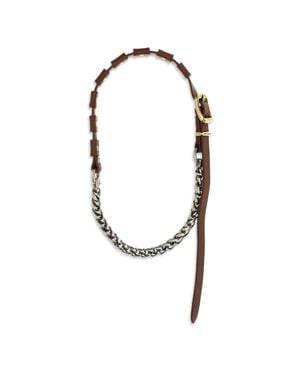 Miu Miu Leather Necklace - White