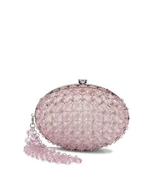 Self-Portrait Clutch With Crystals - Pink