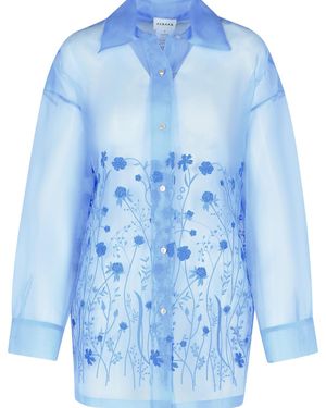 P.A.R.O.S.H. P.A.R.O..H. 'Fiori' Silk Shirt - Blue