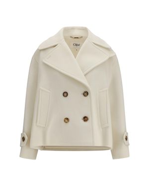 Chloé Chloé Oversize Short Coat - White