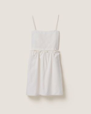 Miu Miu Flamed Poplin Dress - White