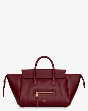 Celine Leather Luggage Shoulder Bag - Purple