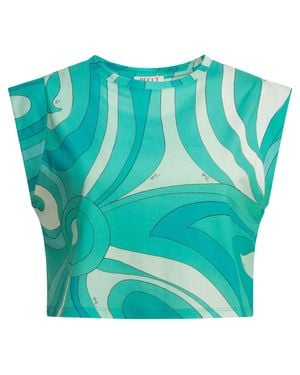 PUCCI "Marmo" Cropped Top - Green