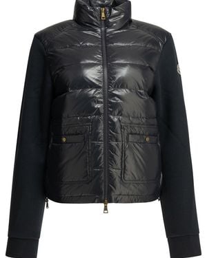 Moncler Quilted Zip-Up Sweatshirt - Black