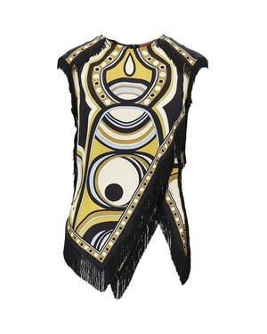 La DoubleJ Printed Silk 'Scarf' Top - Black