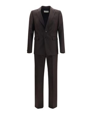 Dries Van Noten Chevron Wool Suit - Black