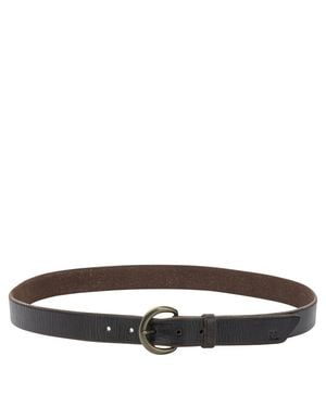 RRL Hammered Leather Belt - White