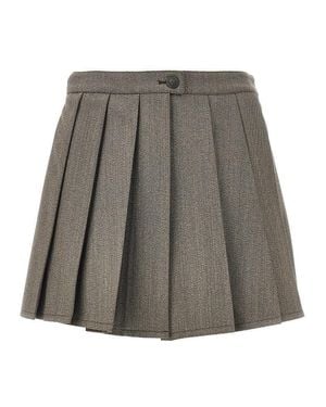 Emporio Armani Wool Twill Skorts - Grey