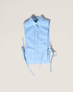 Miu Miu Sleeveless Cotton Shirt - Blue