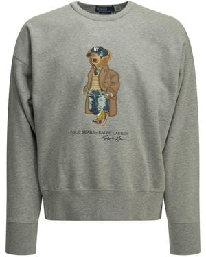 Polo Ralph Lauren "Polo Bear" Crew-Neck Sweatshirt - Grey