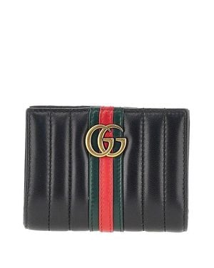 Gucci 'Gg Marmont' Nappa Leather Bi-Fold Wallet - Grey