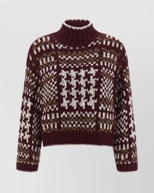 Brunello Cucinelli Opera Turtleneck Jumper Bordeaux - Red