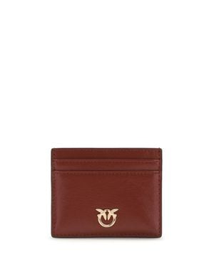 Pinko Card Holder Dark Calf Leather - Purple