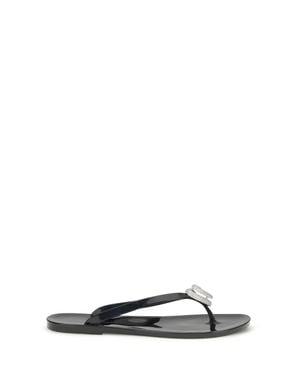 Mach & Mach Thong Sandals Double Heart - White