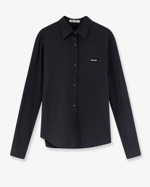 Miu Miu Stretch Poplin Shirt - Blue