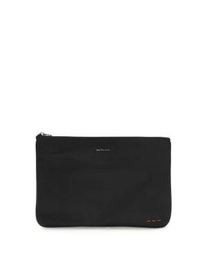 Kiton Leather Pouch - Black