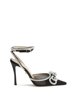Mach & Mach Mach & Mach Double Bow Satin Court Shoes - Black