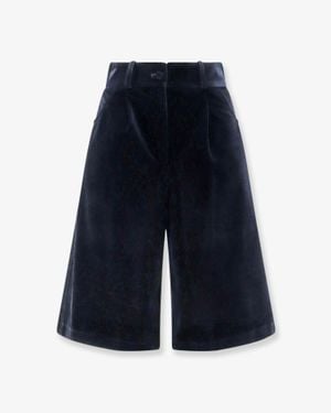 ACTUALEE Velvet Bermuda Shorts - Blue