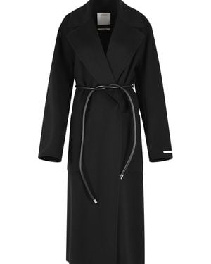 Sportmax 'Zannata' Oversize Virgin Wool Coat - Black
