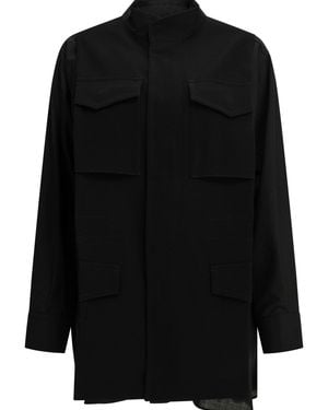 Sacai Casual Crepe Satin Shirt - Black